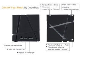 Rayhome Bluetooth Speakers Wireless Stereo Cube Music Player with Colorful LED Light 3W Output Mini HiFi Speaker N5