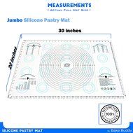 Bake Buddy Jumbo Non-Stick Silicone Pastry Fondant Mat With Measurements, Size 20&rdquo; x 30&rdquo;, White, With BONUS Recipe... N4