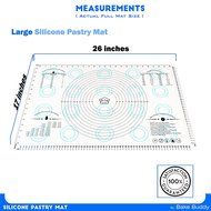 Bake Buddy Jumbo Non-Stick Silicone Pastry Fondant Mat With Measurements, Size 20&rdquo; x 30&rdquo;, White, With BONUS Recipe... N7