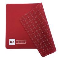 Silicone Baking Mat with a 1 inch grid layout - non-stick, fits half sheet pans, 16.5&rdquo; x 11&rdquo; - Red