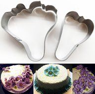KOOTIPS 2 Pcs/Set of Hibiscus Flower Cutter Decor Fondant Cake Cutters for Stainless Steel (Hibiscus) N16