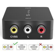 S-ciing RCA Composite CVBS AV to HDMI Video Audio Converter AV2HDMI Adapter Mini Box Support 1080P for TV/PC/PS3... N2