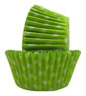 Regency Wraps Greaseproof Baking Cups, Lime Green and White Polka Dots, 40-Count, Standard.