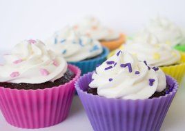Pantry Elements Silicone Cupcake Liners / Baking Cups - 12 Vibrant Muffin Molds in Storage Jar N6