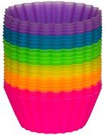 Pantry Elements Silicone Cupcake Liners / Baking Cups - 12 Vibrant Muffin Molds in Storage Jar N10