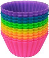 Pantry Elements Silicone Cupcake Liners / Baking Cups - 12 Vibrant Muffin Molds in Storage Jar N15
