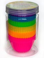 Pantry Elements Silicone Cupcake Liners / Baking Cups - 12 Vibrant Muffin Molds in Storage Jar N25