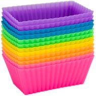 Pantry Elements Silicone Cupcake Liners / Baking Cups - 12 Vibrant Muffin Molds in Storage Jar N27