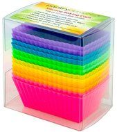 Pantry Elements Silicone Cupcake Liners / Baking Cups - 12 Vibrant Muffin Molds in Storage Jar N28