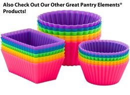 Pantry Elements Silicone Cupcake Liners / Baking Cups - 12 Vibrant Muffin Molds in Storage Jar N32