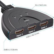 3Csmart 3 Port HDMI Switch with Pigtail Cable Supports 3D, 1080P, HD Audio N4