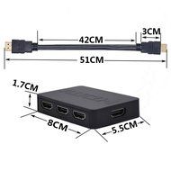 3Csmart 3 Port HDMI Switch with Pigtail Cable Supports 3D, 1080P, HD Audio N14