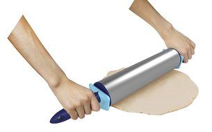 Cook N Home Adjustable Rolling Pin Nonstick, 10-Inch, Silver N2