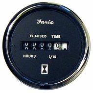 Faria Beede Instruments 13713 2 in. Chesapeake Black Stainless Steel Hourmeter