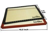 Non-Stick Silicone Baking Mat Set (pack of 2) with Free Heat Resistant Silicone Spatula by Iserlohn, Reusable... N7