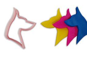 Doberman Head Dog Breed Cookie Cutter - LARGE - 4 Inches