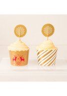 Simply Baked Small Paper Baking Cups &amp; Cake Toppers, Red N16