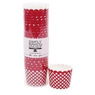 Simply Baked Small Paper Baking Cups &amp; Cake Toppers, Red N29