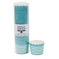Simply Baked Small Paper Baking Cups &amp; Cake Toppers, Red N36