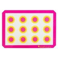 Sarah Hearts Silicone Baking Mat - Sunflower Design (Yellow / Pink - 16 1/2&quot; x 11 5/8&quot;)