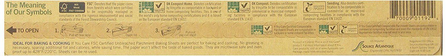 If You Care Unbleached Baking Paper In Sheets, 24-Count Boxes (Pack of 12) N3