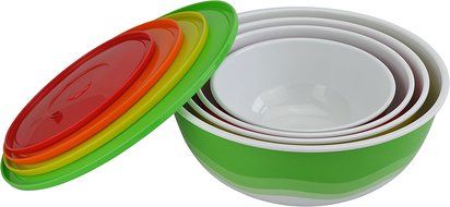 Surpahs Superior Nested Mixing &amp; Prep Bowl Set of 4 Bowls w/ Color Matched Complementary Lids [Improved] N5