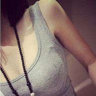 AIMTOPPY Women Tight Crop Top Skinny O-Neck T-Shirts Sports Dance Short Vest (L, Black) N8