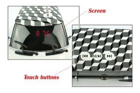 Mini speaker Fashionable Car Style digital Music Player Support TF Card +Touch buttons+ children gift