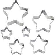 Wilton 417-2584 6-Piece Nesting Fondant Double Sided Cut Out Cutters, Star