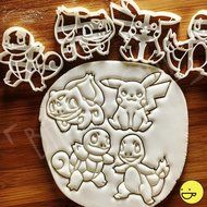 FULL SET of 4 Classic Pokemon Characters Inspired Cookie cutters (Get ALL FOUR!: Pikachu + Charmander + Squirtle...