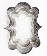 Plaque Frame Cookie Cutter, KOOTIPS 4 Pcs/Set Oval Frame Plaque Fancy Oval Stainless Steel Cookie Cutter N3