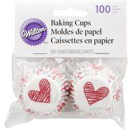 Wilton 415-2797 100 Count Valentine&#039;s Day Heart Mini Baking Cups, Assorted