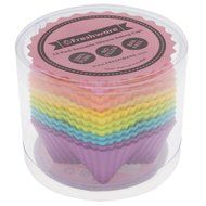 Freshware CB-306SC 12-Pack Silicone Square Reusable Cupcake and Muffin Baking Cup, Six Vibrant Colors N8