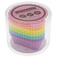 Freshware CB-306SC 12-Pack Silicone Square Reusable Cupcake and Muffin Baking Cup, Six Vibrant Colors N12
