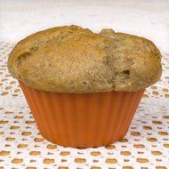 Silicone Cupcake Liners - Set Of 12 Premium Orange Muffin Baking-Cups In Storage Container. N2
