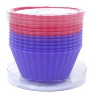 Silicone Cupcake Liners - Set Of 12 Premium Orange Muffin Baking-Cups In Storage Container. N21