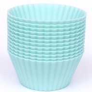 Silicone Cupcake Liners - Set Of 12 Premium Orange Muffin Baking-Cups In Storage Container. N30