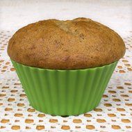 Silicone Cupcake Liners - Set Of 12 Premium Orange Muffin Baking-Cups In Storage Container. N39