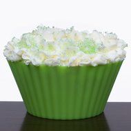 Silicone Cupcake Liners - Set Of 12 Premium Orange Muffin Baking-Cups In Storage Container. N48