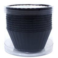 Silicone Cupcake Liners - Set Of 12 Premium Orange Muffin Baking-Cups In Storage Container. N54