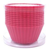 Silicone Cupcake Liners - Set Of 12 Premium Orange Muffin Baking-Cups In Storage Container. N57