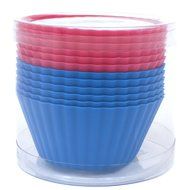 Silicone Cupcake Liners - Set Of 12 Premium Orange Muffin Baking-Cups In Storage Container. N62