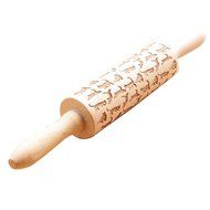 Bopstyle Wooden Laser Engraved Rolling Pin with Cats Pattern for Embossed Cookies (6.10&quot; x 1.97&quot;)