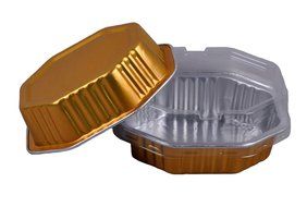 Cutequeen trading 100pcs 125ml Golden Aluminum Foil cups with Plastic Cover FOR Muffin Cupcake Baking Bake Utility...