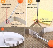Guestway Egg Pancake Ring Molds Kitchen Cooking Tool Safe Stainless Steel 304 Fun Breakfast 4PCS N5