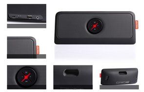 PINSHOW Bluetooth Portable Wireless speaker with Microphone Support TF Card AUX Input Function, Power Bank, More... N6
