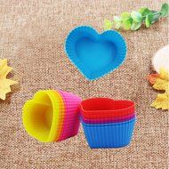 Hippih Silicone Baking Cup Reusable Cupcake Liners,Food Grade Muffin Cups(Heart molds,24 Packs) N2