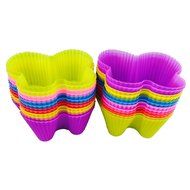 Hippih Silicone Baking Cup Reusable Cupcake Liners,Food Grade Muffin Cups(Heart molds,24 Packs) N10