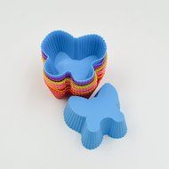 Hippih Silicone Baking Cup Reusable Cupcake Liners,Food Grade Muffin Cups(Heart molds,24 Packs) N12