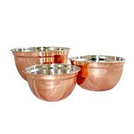 Set of 3 Copper-Plated Stainless Steel Mixing Bowls (1 1/2 Qt, 3 Qt, 5Qt.)